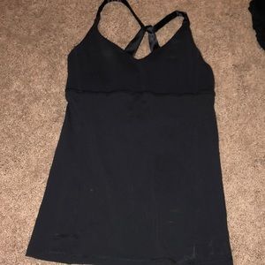 Black Lululemon yoga top